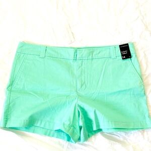 Women's New York and Co Mint Green Shorts Hampton 4" NWT Size 14 NWT
